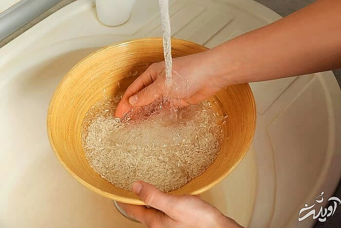 نحوه شستن برنج نذری شستن برنج